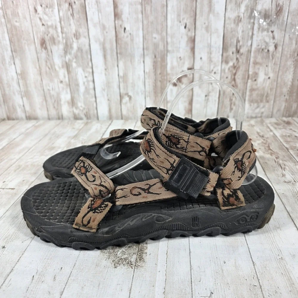 Teva Mens Scorpion Print Sport Sandals Tan Black Hiking Water Shoes Strappy